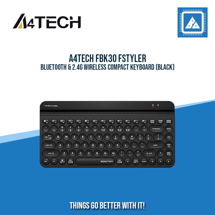 A4TECH FBK30 FSTYLER BLUETOOTH & 2.4G WIRELESS COMPACT KEYBOARD (BLACK) A4TECH FBK30 FSTYLER BLUETOOTH & 2.4G WIRELESS COMPACT KEYBOARD (BLACK)